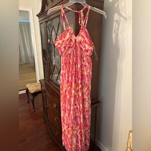 Sincerely Jules Pink and Orange Maxi Dress